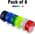 6 Pack Premium Plastic Herb Grinder, Portable 60mm Spice Grinder with Magnetic Lid,3-Part Grinder Featuring Shark Tooth Shredding